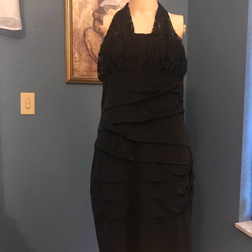 Gorgeous lbd.  Party dress with lace halter lovely